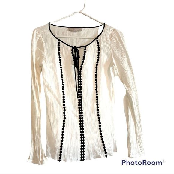Ann Taylor Tops - Ann Taylor LOFT- XS Sheer Cotton Lightweight Tie Blouse
